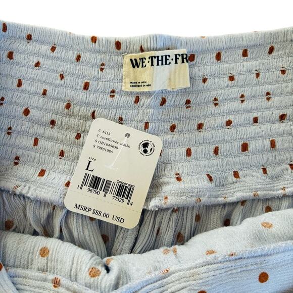 Free People Gobi Pleated Skort in Cornflower Blue Combo Polka Dot Size Large - Picture 5 of 10